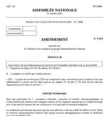 A l’occasion de la discussion du budget, le RN propose la suppression du CNC 1 PLF audiovisuel